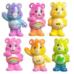 Care Bears Exclusive Rainbow Colored Bears Collectors Set + 1 Bonus Bear Set 6
